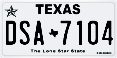 TX license plate DSA7104