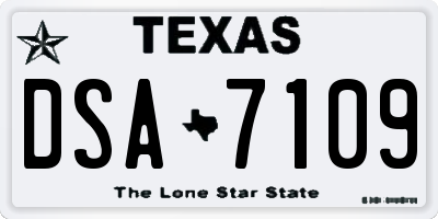 TX license plate DSA7109