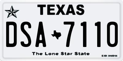 TX license plate DSA7110
