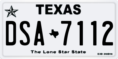 TX license plate DSA7112
