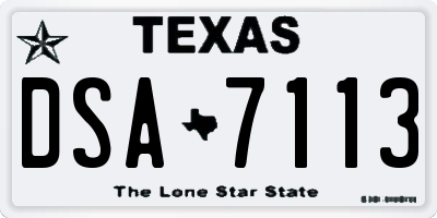 TX license plate DSA7113