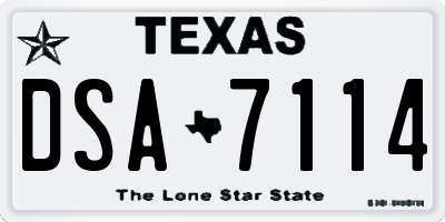 TX license plate DSA7114