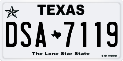 TX license plate DSA7119