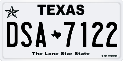 TX license plate DSA7122