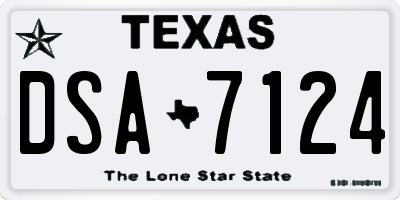 TX license plate DSA7124