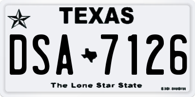 TX license plate DSA7126