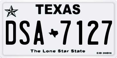 TX license plate DSA7127