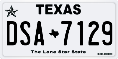 TX license plate DSA7129