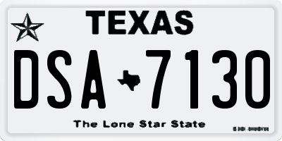 TX license plate DSA7130