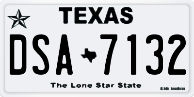 TX license plate DSA7132