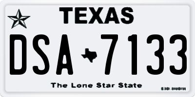TX license plate DSA7133