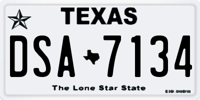 TX license plate DSA7134