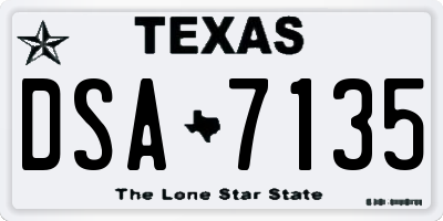 TX license plate DSA7135