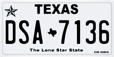 TX license plate DSA7136