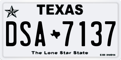 TX license plate DSA7137