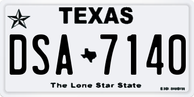 TX license plate DSA7140