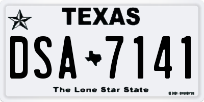 TX license plate DSA7141