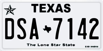 TX license plate DSA7142
