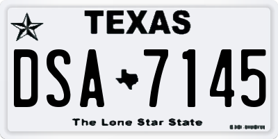 TX license plate DSA7145