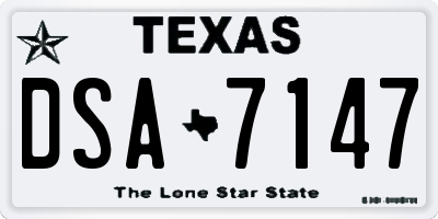 TX license plate DSA7147
