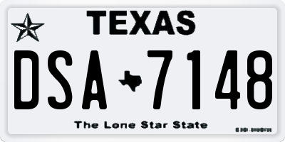 TX license plate DSA7148