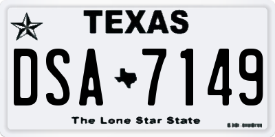 TX license plate DSA7149