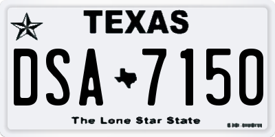 TX license plate DSA7150