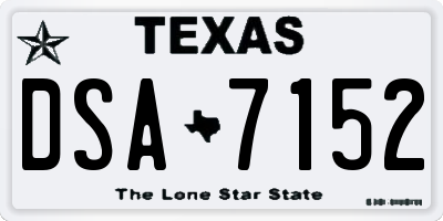 TX license plate DSA7152