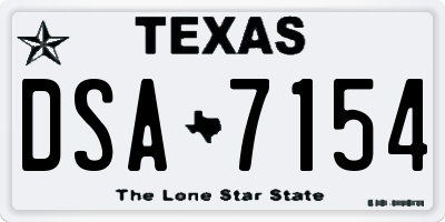 TX license plate DSA7154