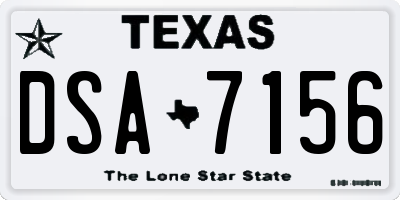 TX license plate DSA7156