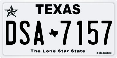 TX license plate DSA7157