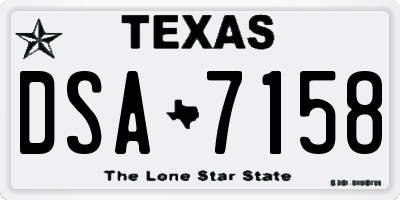 TX license plate DSA7158