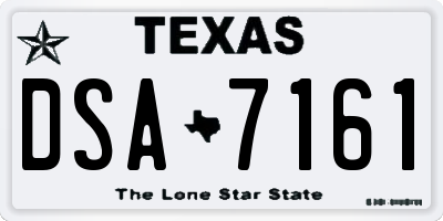 TX license plate DSA7161