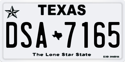 TX license plate DSA7165