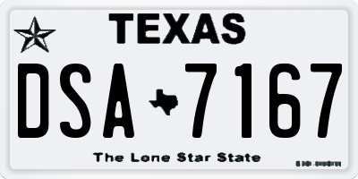 TX license plate DSA7167