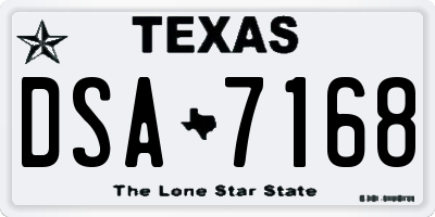 TX license plate DSA7168