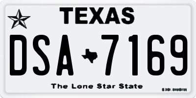 TX license plate DSA7169