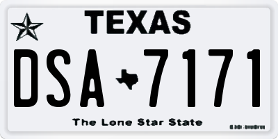 TX license plate DSA7171