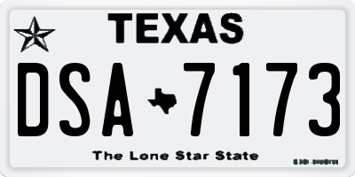 TX license plate DSA7173
