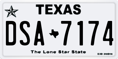 TX license plate DSA7174
