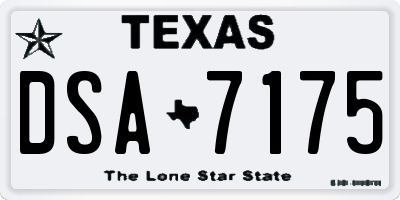 TX license plate DSA7175