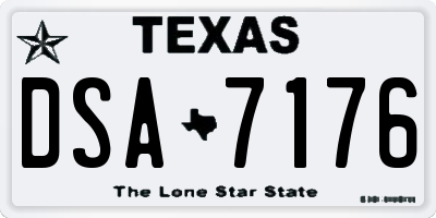 TX license plate DSA7176