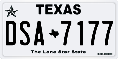 TX license plate DSA7177