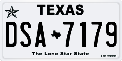 TX license plate DSA7179