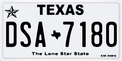 TX license plate DSA7180