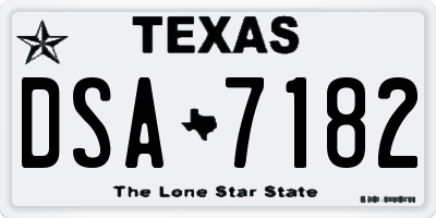 TX license plate DSA7182