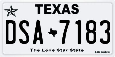 TX license plate DSA7183