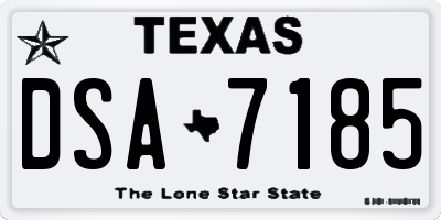 TX license plate DSA7185