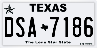 TX license plate DSA7186