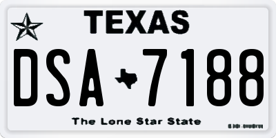TX license plate DSA7188